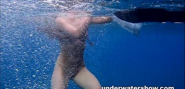  Julia swimming nude in the sea